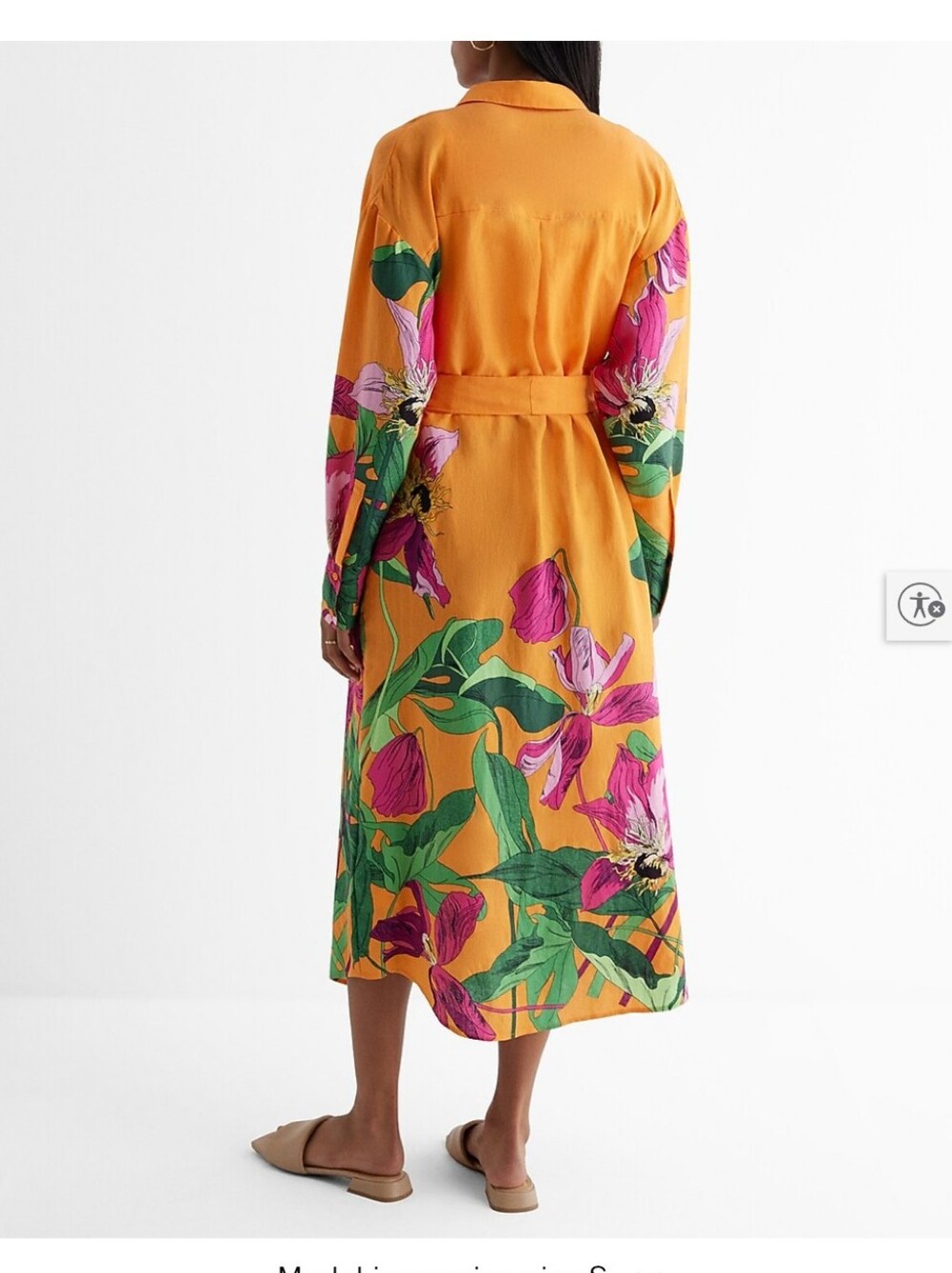 Express Floral Button-Front Floral Shirt Dress FarmRio Vibes - Picture 2 of 8